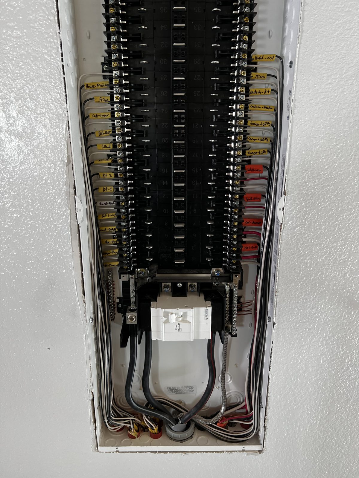 Finished residential breaker panel, every circuit labeled